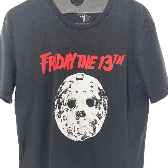 Friday The 13th Black T Shirt Mens Medium Jason Mask Graphic - Picture 2 of 7